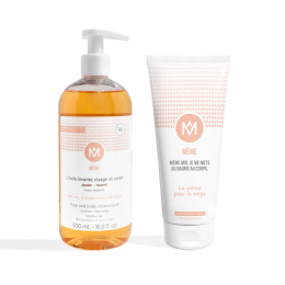 Kit hydratation corps avec huile lavante et crème corps hydratante pour peaux sèches ou sensibles - MÊME Comsetics