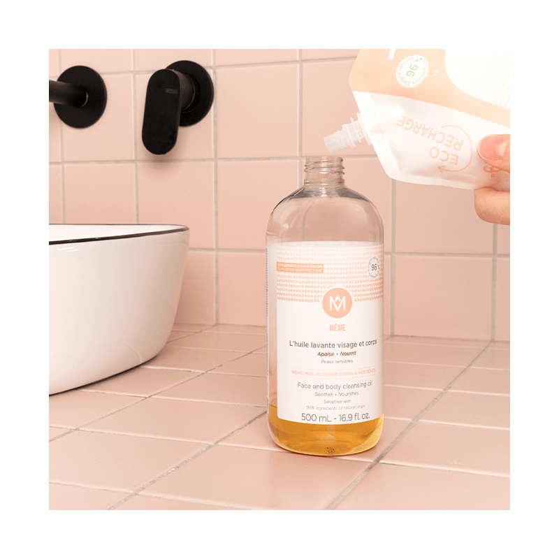 Face and body cleansing oil eco-refill
