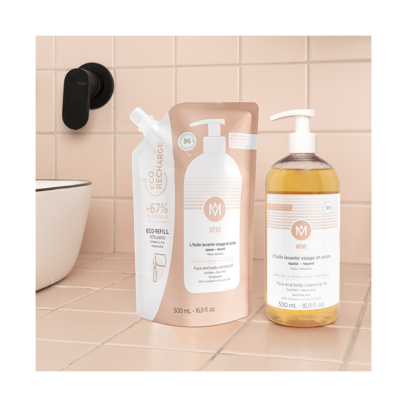 Face and body cleansing oil + economical refill kit