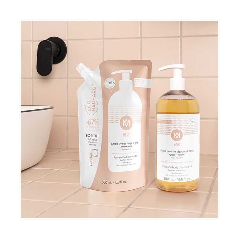 Face and body cleansing oil + economical refill kit