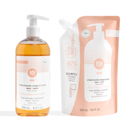 Face and body cleansing oil + economical refill kit