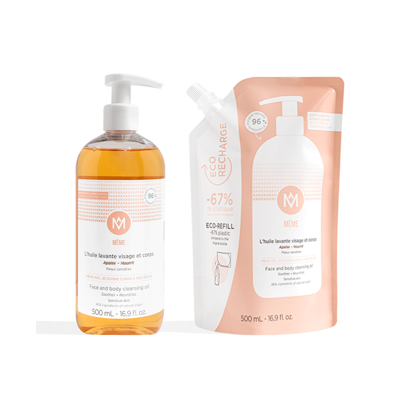 Face and body cleansing oil + economical refill kit