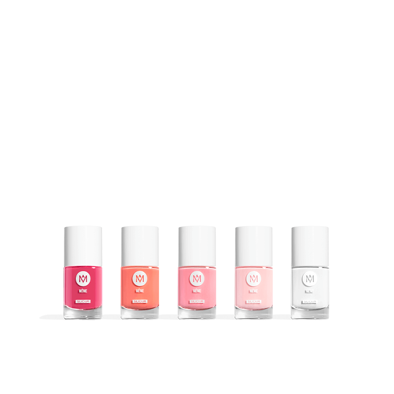 Pink and white nail polishes - MÊME Cosmetics