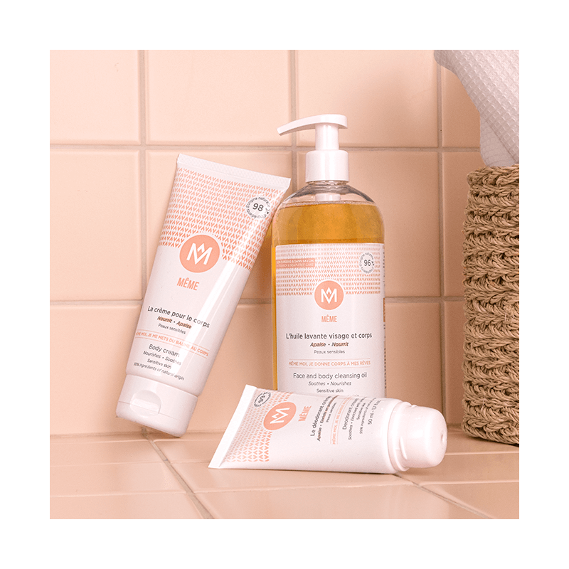 Kit avec la crème pour le corps, le déodorant en crème et l'huile lavante - MÊME Cosmetics