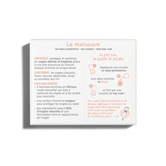 Coffret 3 Vernis (base coat, top coat, vernis rose) enrichis au Silicium, MÊME Cosmetics Coffret 3 Vernis (base coat, top coat, vernis rose) enrichis au Silicium, MÊME Cosmetics