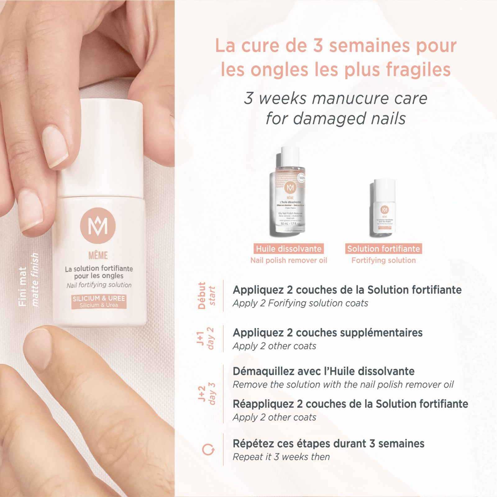 Solution fortifiante - Durcisseur ongles - MÊME Cosmetics