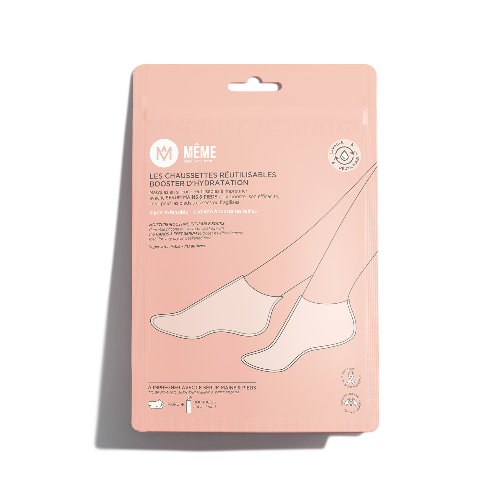 Chaussettes réutilisables booster d’hydratation - MÊME Cosmetics