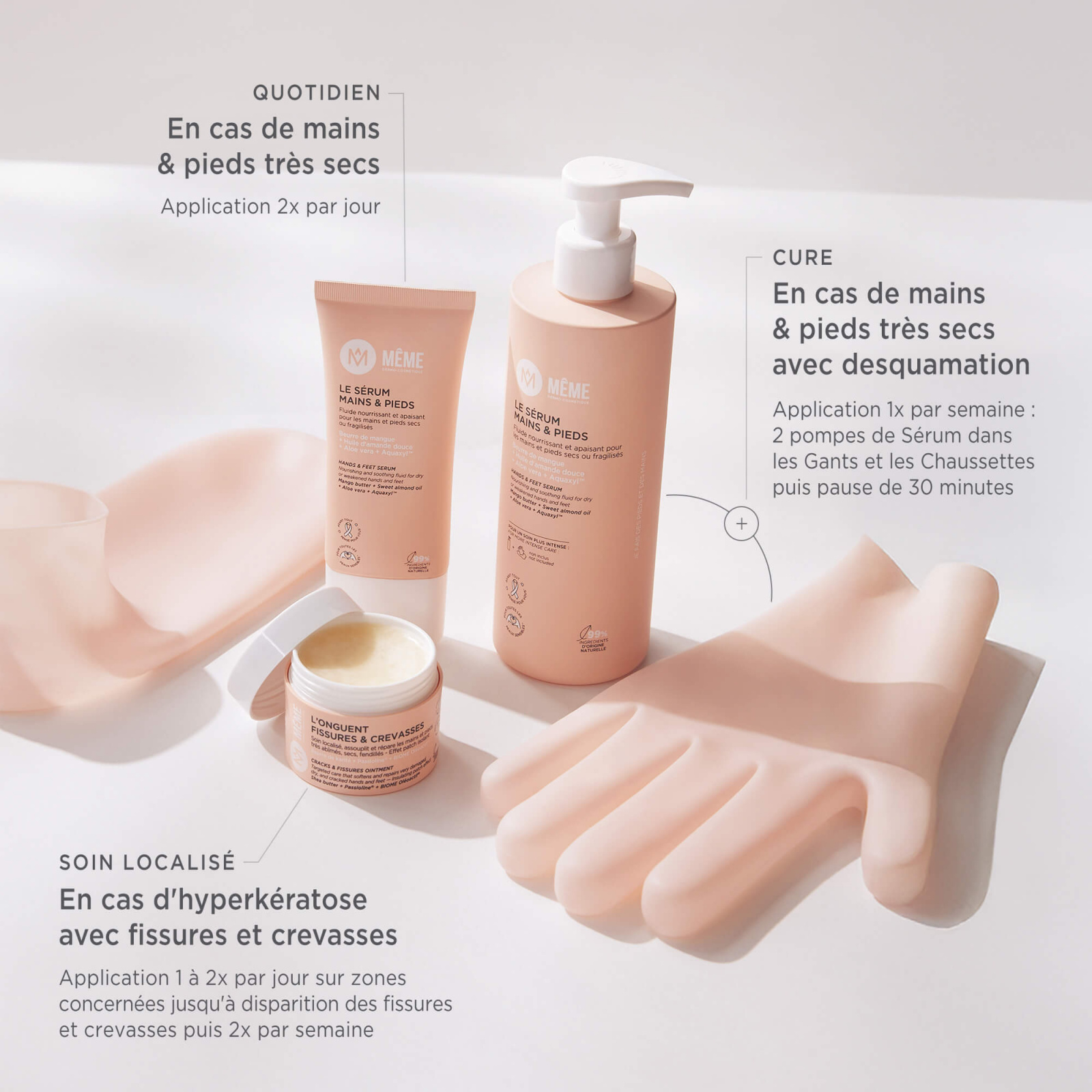 Chaussettes réutilisables booster d’hydratation - MÊME Cosmetics