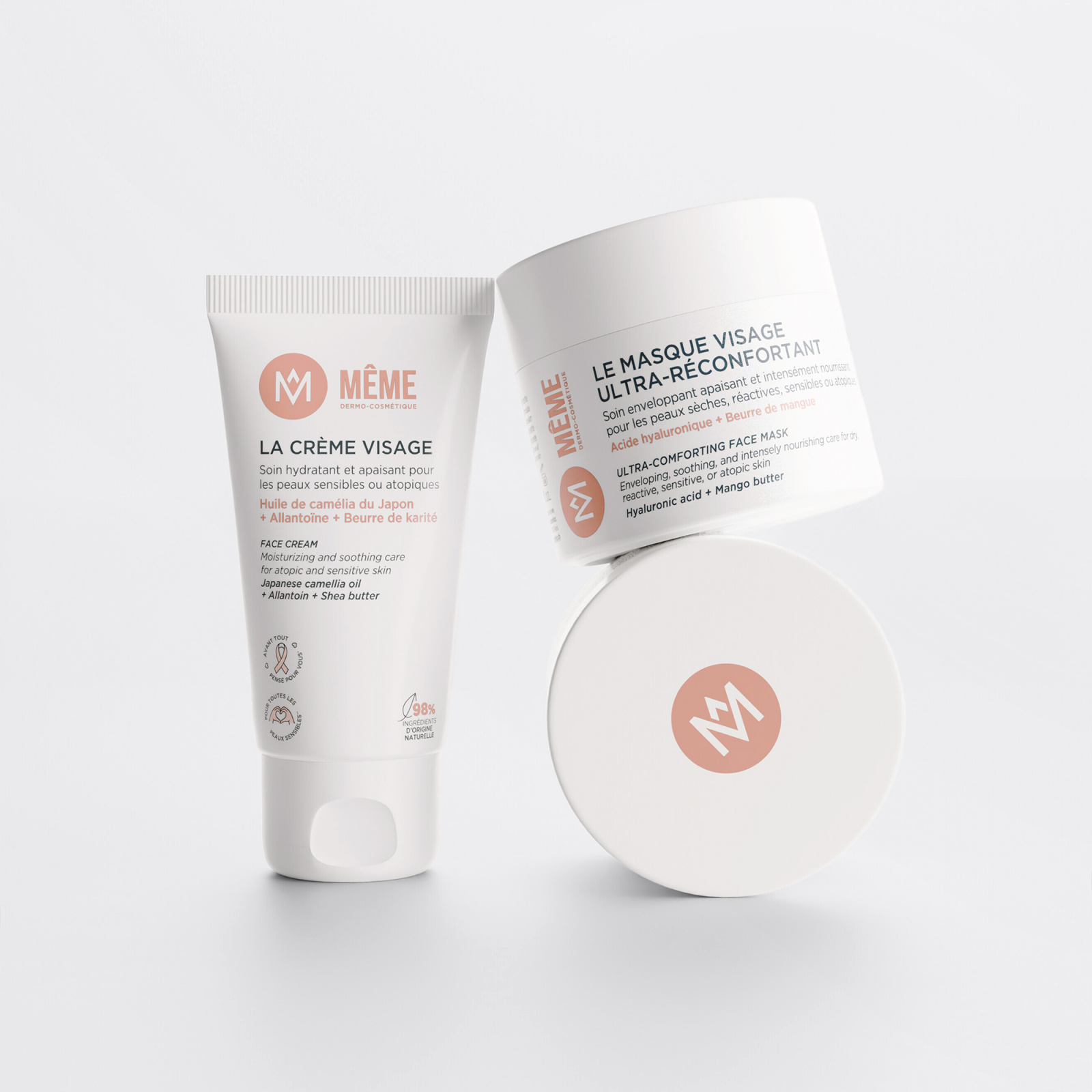 Crème et masque pour le visage, pour peaux sèches, sensibles et atopiques - MÊME