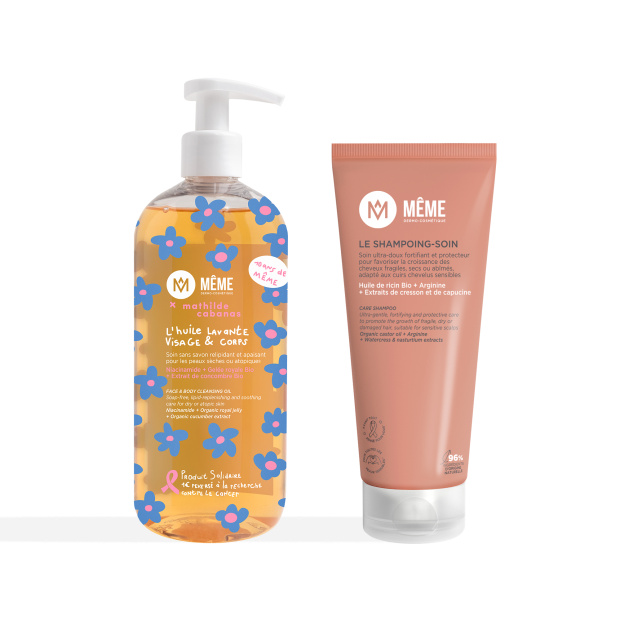 Shower essentials kit: an Oily body wash and a mild Shampoo for gentle washing - MÊME Cosmetics