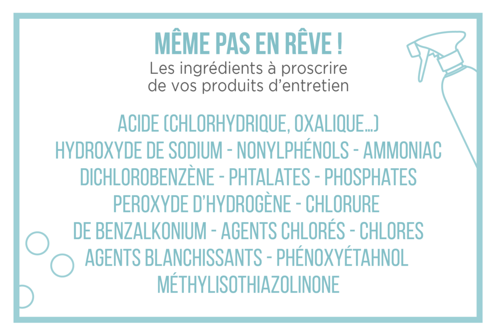 ingrédients dangereux pour la santé produits d'entretien