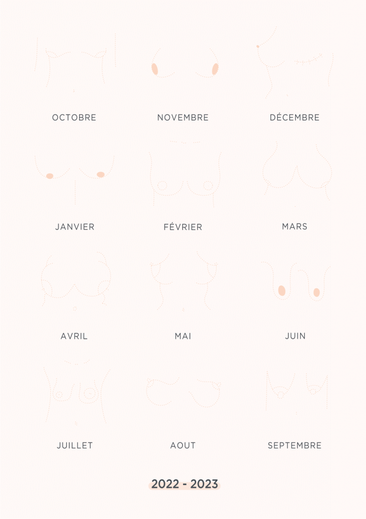 calendrier autopalpation seins octobre rose