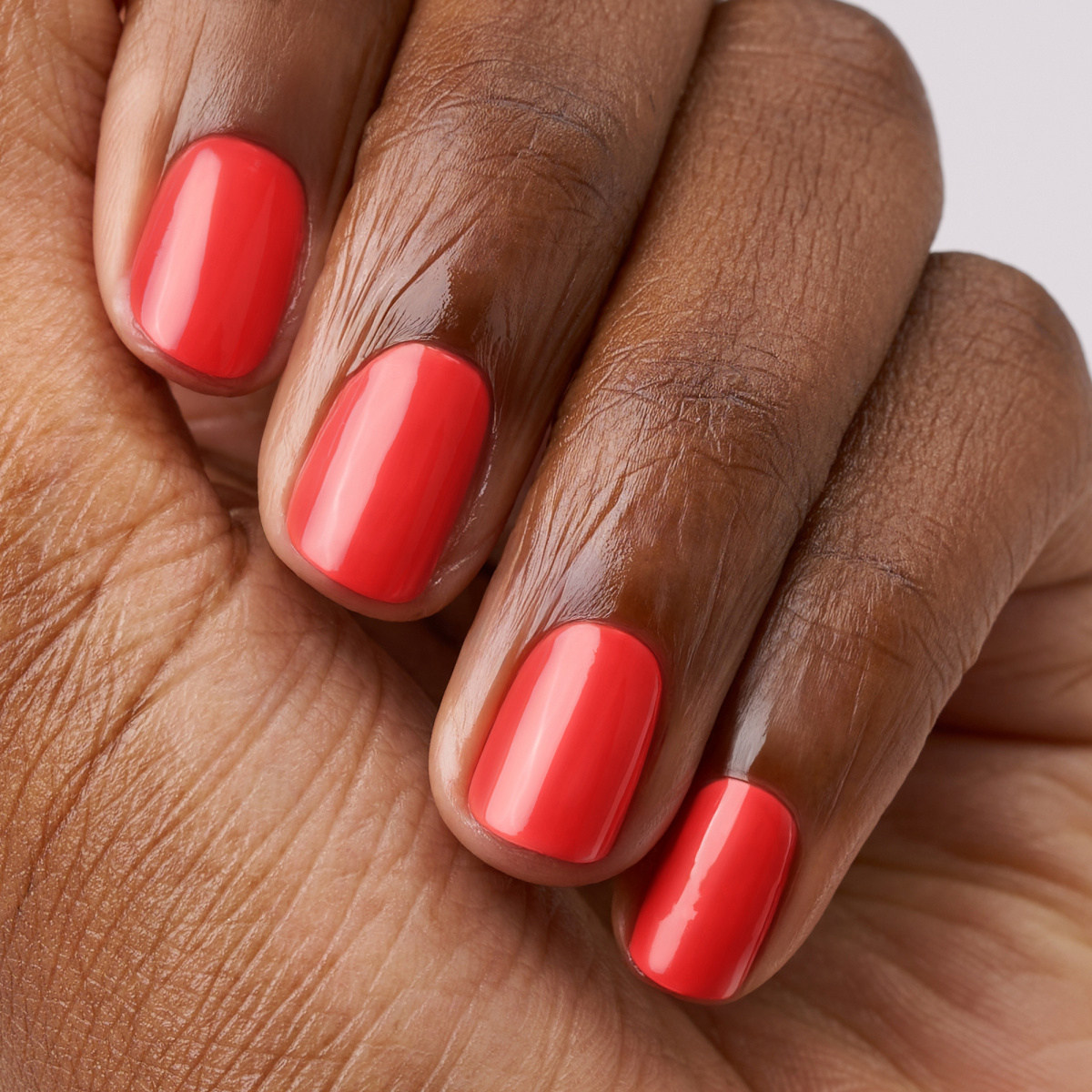 Coral silicon nail polish